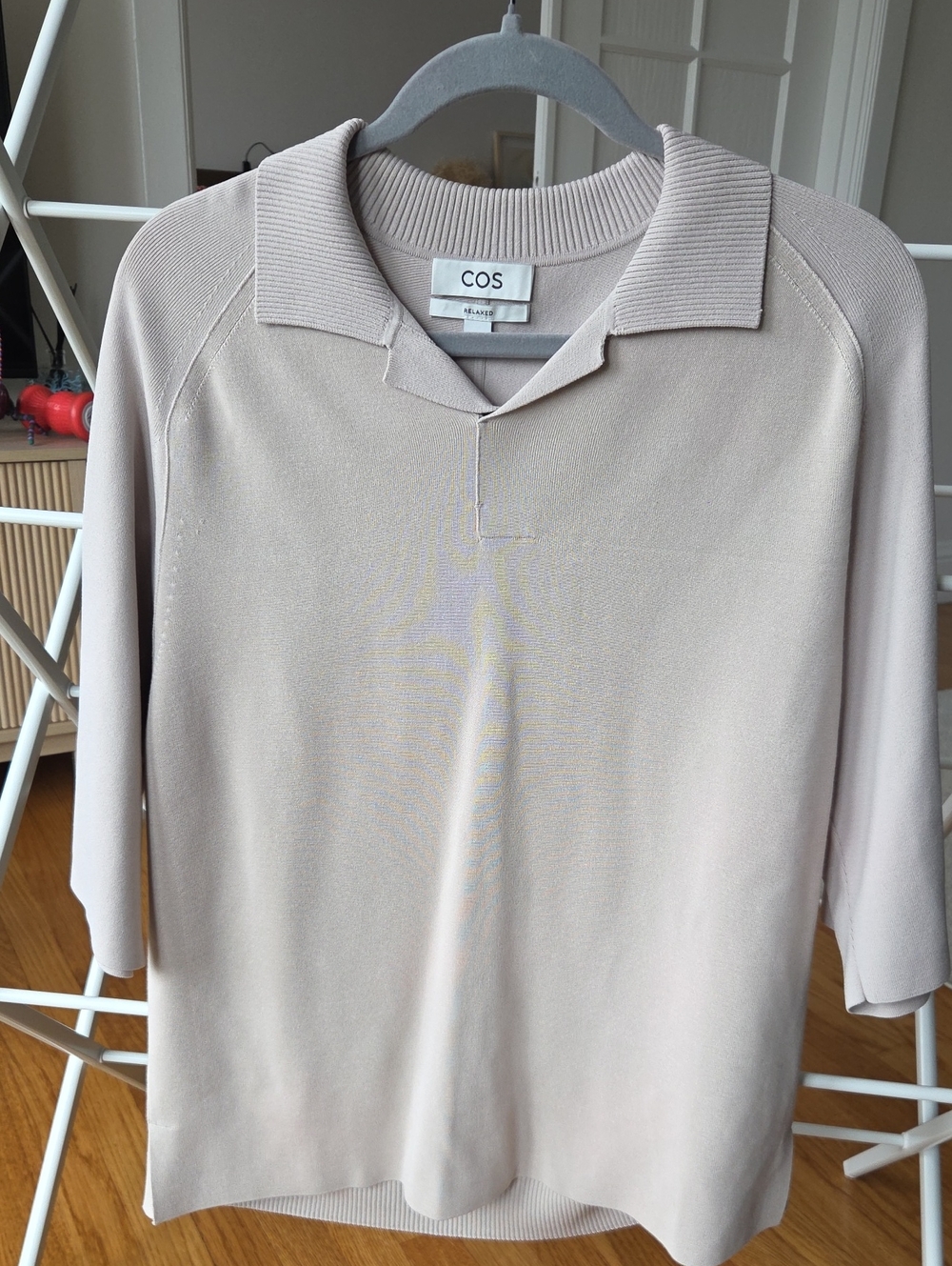 COS Pale Beige Polo Knit Top
